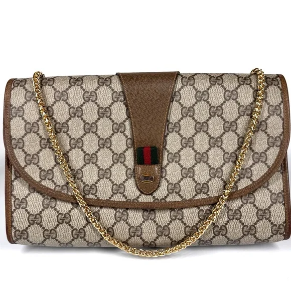 Gucci Large Ophidia Sherry Line Supreme GG Monogram Clutch/crossbody bag - Picture 1 of 16